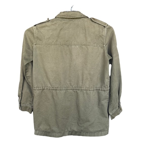 Forever 21 Jacket Women Small Green Military Inspired Full Zip Patriotic Utility - Picture 2 of 9